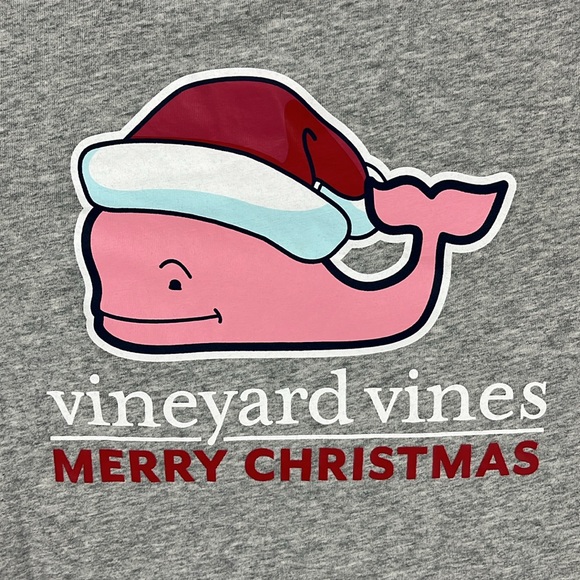The Vineyard Vines Kid's Christmas Gray Long Sleeve Tee. Size. L - Picture 5 of 11